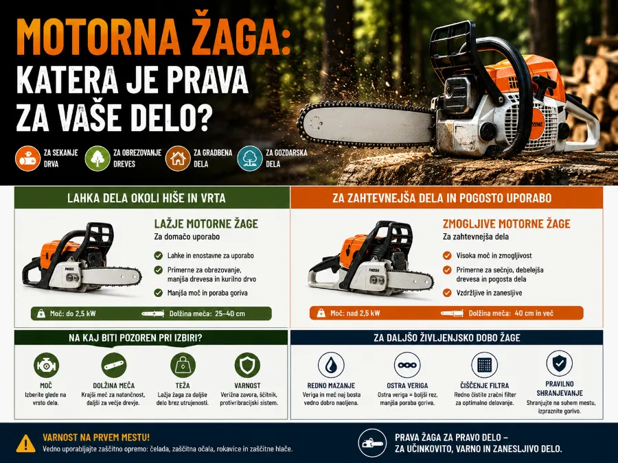 Motorna ali baterijska žaga: katera je prava za vaše delo?